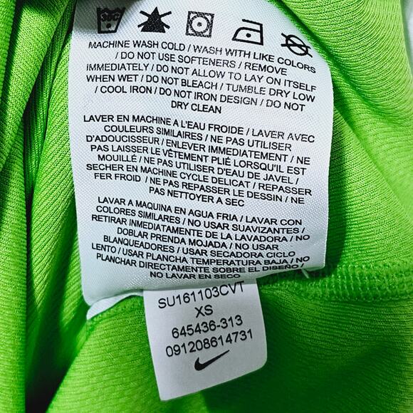 Womens Nike Dri-fit Tank Top Bright Green Nike Logo Workout Running Womens Sz XS - Picture 8 of 8